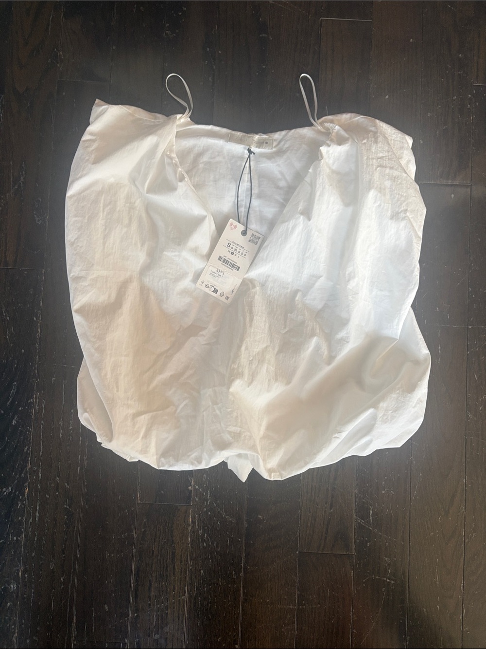Zara White Sleeveless crop Bubble Top